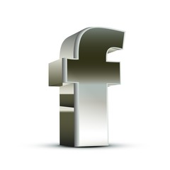 Obraz premium lowercase steel letter F