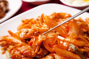 ddukboki, korean style food	