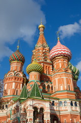 St. Basil's Cathedral (Cathedral of the Intercession of the blessed virgin on the Moat) on red square in Moscow, Russia