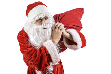 Santa Claus with a bag of gifts