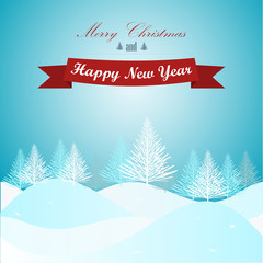 Merry Christmas Landscape. Vector