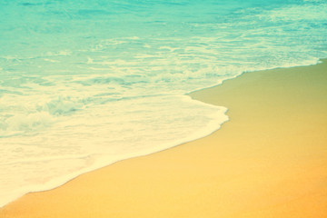 Fototapeta na wymiar beach and blue sea vintage filter effect 