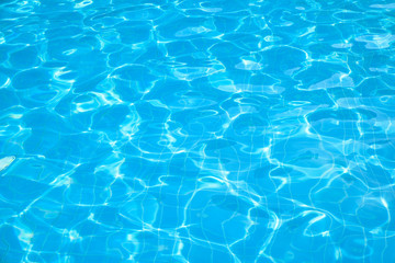 Blue and bright water in swimming pool