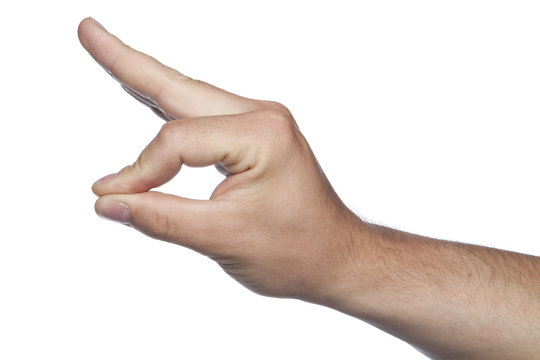pinch gesture made hand on a white background