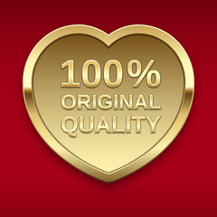Fototapeta na wymiar 100% original quality golden badge, vector.