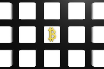 BLOCK CHAIN on box background 3D illustration