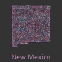 New Mexico line art map