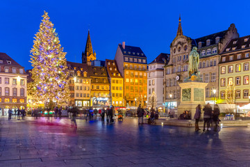 Strasboug December 2015 .Christmas decoration  - obrazy, fototapety, plakaty