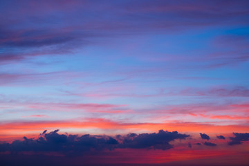 Beautiful twilight sky over the city