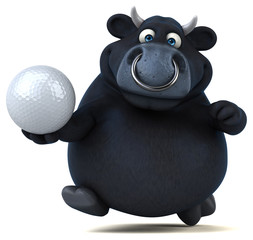 Naklejka premium Black bull - 3D Illustration