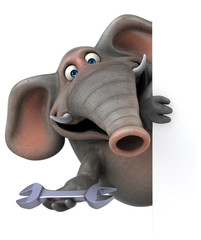 Fun elephant - 3D Illustration