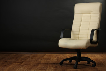 The new office chair on a black background