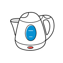 Electric kettle icon isolated.