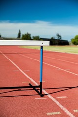Hurdle on running track