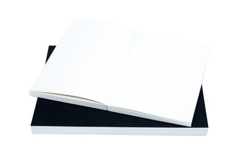 Sketch book on white background.
