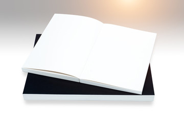 Sketch book on white background.