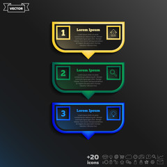 Vector infographic design with colorful square.