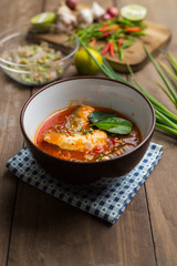 Spicy mackerels salad in tomato sauce