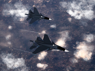 Fototapeta na wymiar Modern Russian Fighter plane