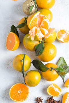 Fresh juicy New Year's tangerines
