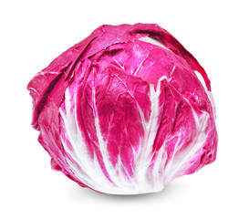 Obraz premium fresh radicchio (red salad) isolated on white background
