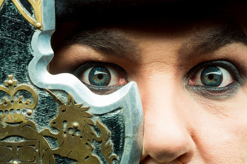 Amazed look of male eyes