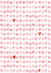 Watercolor hearts seamless pattern wallpaper
