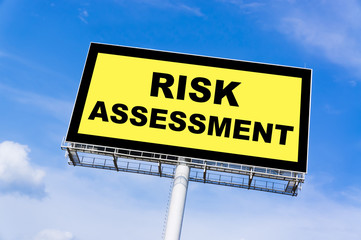 Safety regulation sign billboard and clouds blue sky background