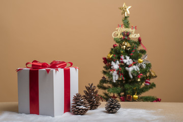 Christmas gift box and christmas decoration