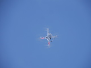 drone flying in winter