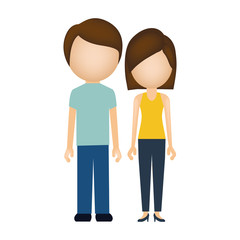 silhouette colorful of couple without face vector illustration