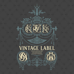 Old vintage card with floral ornament - vector