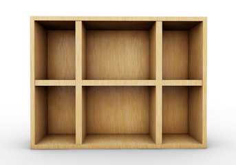light hanging bookshelf isolated on white background 3d render
