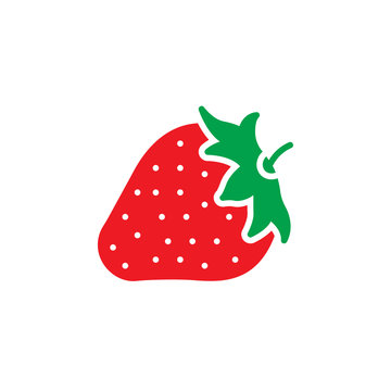Strawberry icon vector, filled flat sign, solid colorful pictogram isolated on white, logo illustration