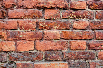 Old bricks wall fragment background.