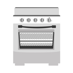 gray scale silhouette stove with with oven vector illustration