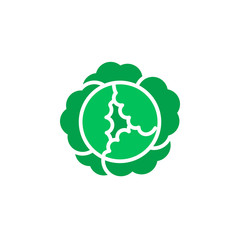 Cabbage icon vector, filled flat sign, solid colorful pictogram isolated on white, logo illustration