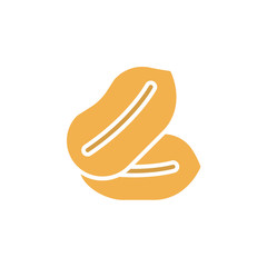 Peanuts icon vector, filled flat sign, solid colorful pictogram isolated on white, logo illustration