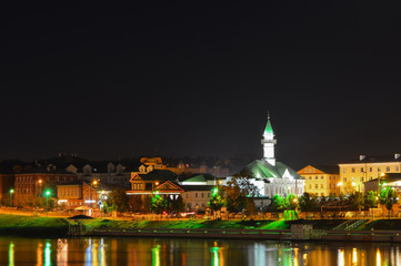 Fototapeta na wymiar Mosque Al-Marjani in Kazan, Tatarstan. night landscape.