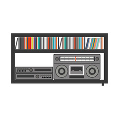 silhouette color with stero sound entertainment system vector illustration
