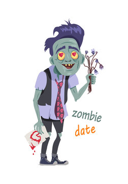 Zombie Date. Being with Flowers, Greeting Card