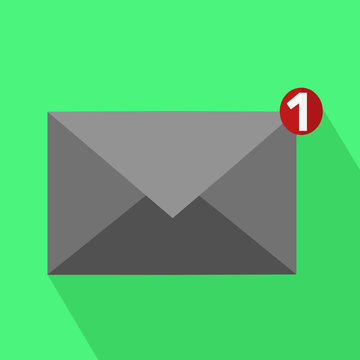Mail notification icon with shadow.