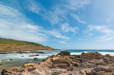 waves by the coastline