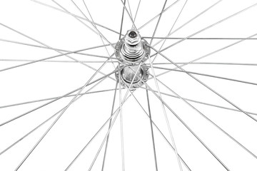 Fototapeta premium Bicycle wheel with spokes and the sleeve