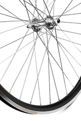 Fototapeta premium Bicycle wheel with spokes and the sleeve