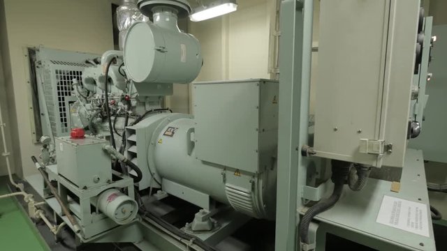 Emergency diesel generator of ship.