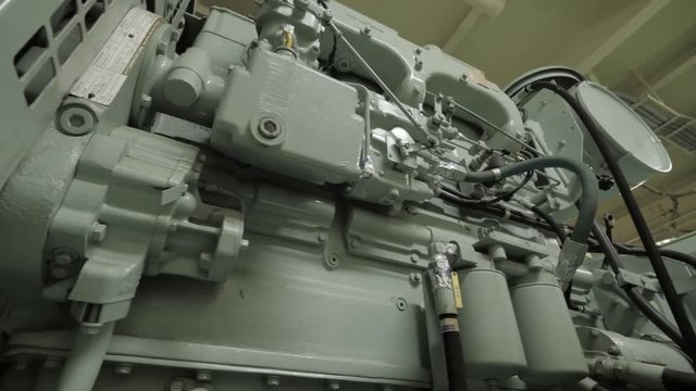 Emergency diesel generator of ship.