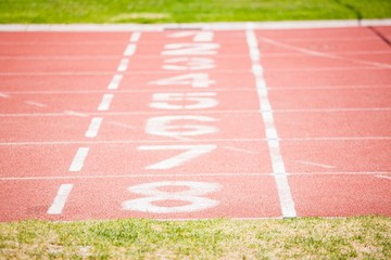 Close-up of running track