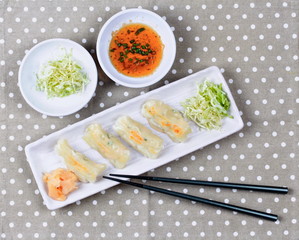 Japanese steamed stuffing flour with pork and cabbage as Gyoza.