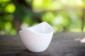 cup on blurred background.